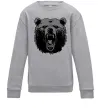 Детский Свитшот Ведмідь розлючений Серый меланж фото
