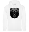Мужская толстовка (худи) Ведмідь розлючений Белый фото