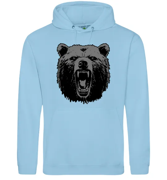 Чоловіча толстовка (худі) Ведмідь розлючений Блакитний фото