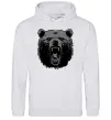 Женская толстовка (худи) Ведмідь розлючений Серый меланж фото