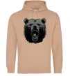 Женская толстовка (худи) Ведмідь розлючений Песочный фото