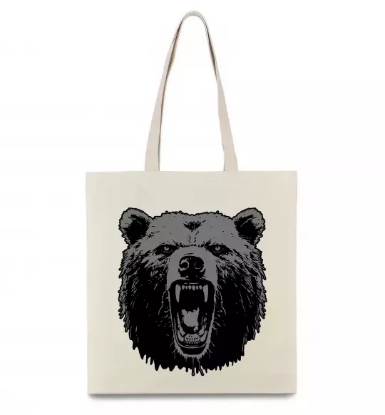 Эко-сумка Ведмідь розлючений Бежевый фото