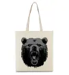 Эко-сумка Ведмідь розлючений Бежевый Эко-сумка Ведмідь розлючений Бежевый фото