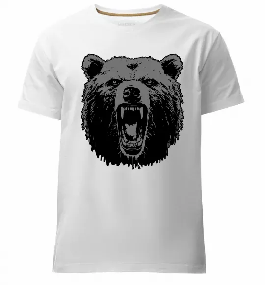 Чоловіча преміум футболка Ведмідь розлючений Білий фото