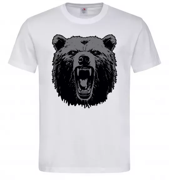 Мужская футболка Ведмідь розлючений Белый фото