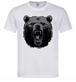Мужская футболка Ведмідь розлючений Белый фото