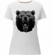 Женская премиум футболка Ведмідь розлючений Белый фото