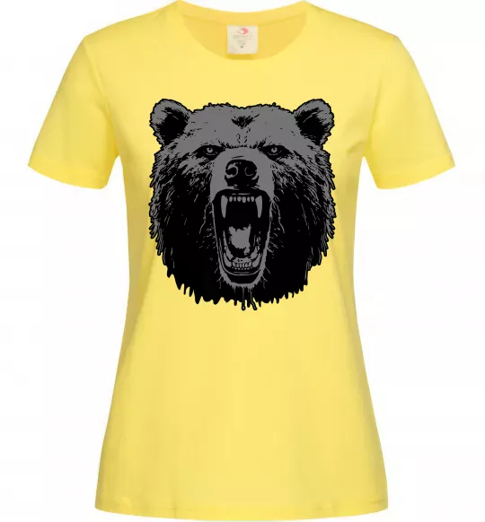 Женская футболка Ведмідь розлючений Лимонный фото