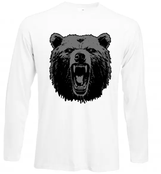 Лонгслив Ведмідь розлючений Белый фото