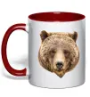 Чашка з кольоровою ручкою Ведмідь фото Червоний фото