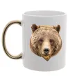 Чашка з кольоровою ручкою Ведмідь фото Золото фото