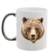 Чашка з кольоровою ручкою Ведмідь фото Срібло фото