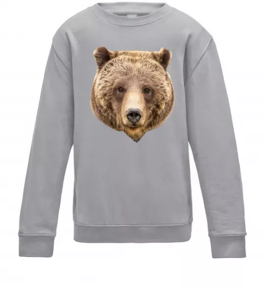 Детский Свитшот Ведмідь фото Серый меланж фото