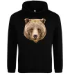 Мужская толстовка (худи) Ведмідь фото Черный фото