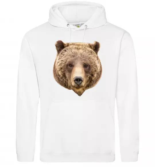 Мужская толстовка (худи) Ведмідь фото Белый фото