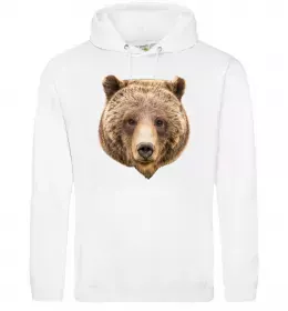 Мужская толстовка (худи) Ведмідь фото Белый фото
