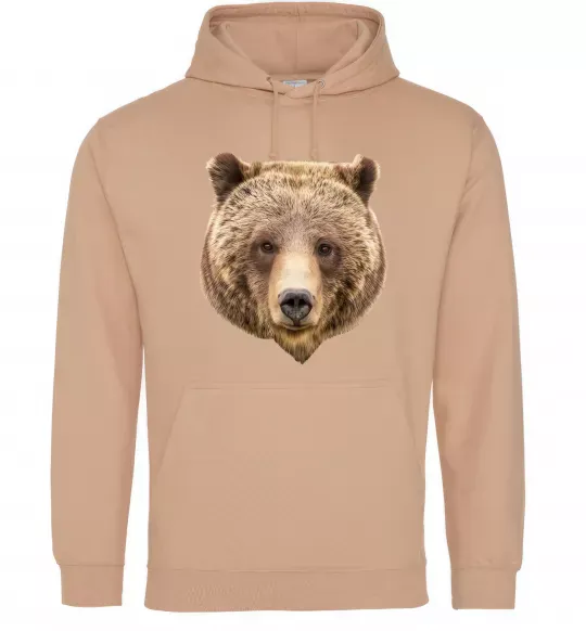 Мужская толстовка (худи) Ведмідь фото Песочный фото
