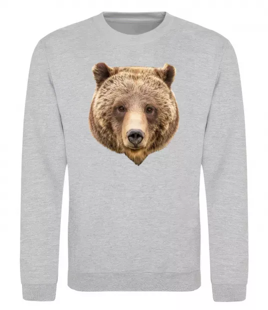 Свитшот Ведмідь фото Серый меланж фото