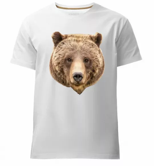 Чоловіча преміум футболка Ведмідь фото Білий фото