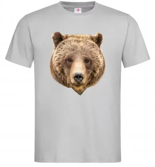 Мужская футболка Ведмідь фото Серый фото