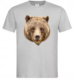 Мужская футболка Ведмідь фото Серый фото