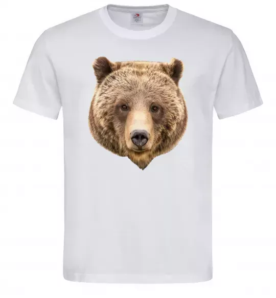 Мужская футболка Ведмідь фото Белый фото