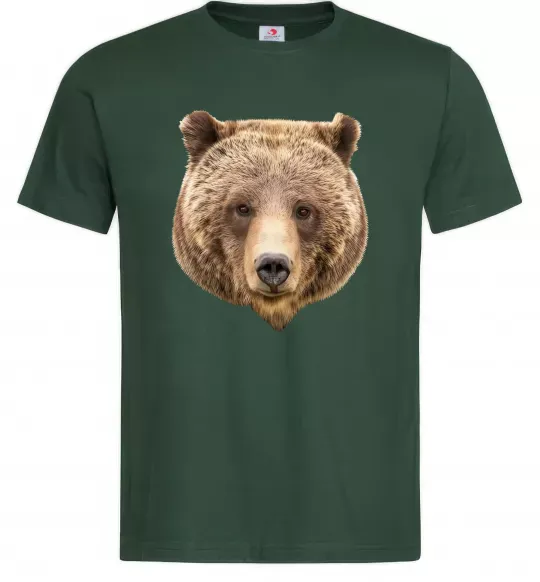 Мужская футболка Ведмідь фото Темно-зеленый фото