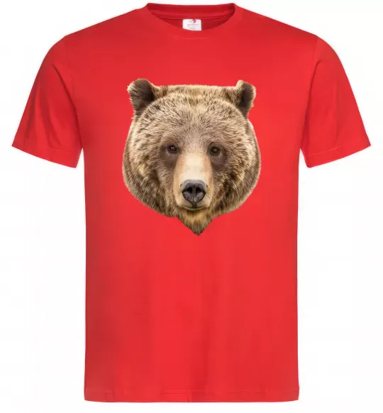 Мужская футболка Ведмідь фото Красный фото