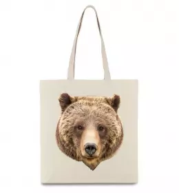 Эко-сумка Ведмідь фото Бежевый фото