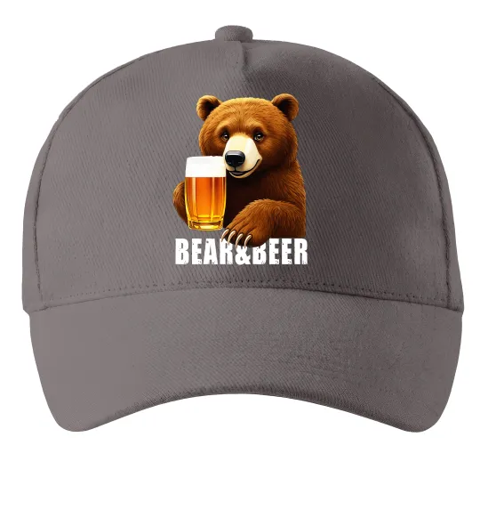 Кепка Bear and beer Серый фото