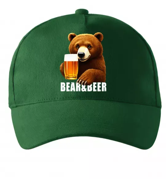 Кепка Bear and beer Темно-зеленый фото
