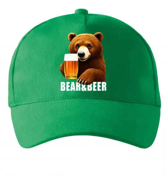 Кепка Bear and beer Зеленый фото