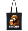 Эко-сумка Bear and beer Черный фото