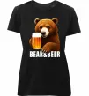 Жіноча преміум футболка Bear and beer Чорний фото