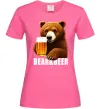 Жіноча футболка Bear and beer Яскраво-рожевий фото