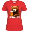 Жіноча футболка Bear and beer Червоний фото