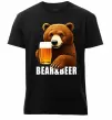 Мужская премиум футболка Bear and beer Черный фото