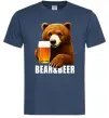 Чоловіча футболка Bear and beer Темно-синій фото
