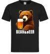 Чоловіча футболка Bear and beer Чорний фото