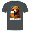 Чоловіча футболка Bear and beer Графіт фото
