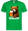 Чоловіча футболка Bear and beer Зелений фото