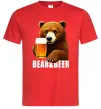 Чоловіча футболка Bear and beer Червоний фото