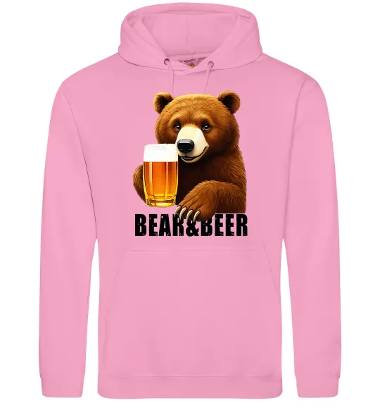 Жіноча толстовка (худі) Bear and beer Рожевий фото