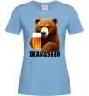 Жіноча футболка Bear and beer Блакитний фото