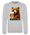 Свитшот Bear and beer Серый меланж Свитшот Bear and beer Серый меланж фото