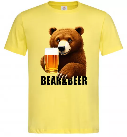 Чоловіча футболка Bear and beer Лимонний фото