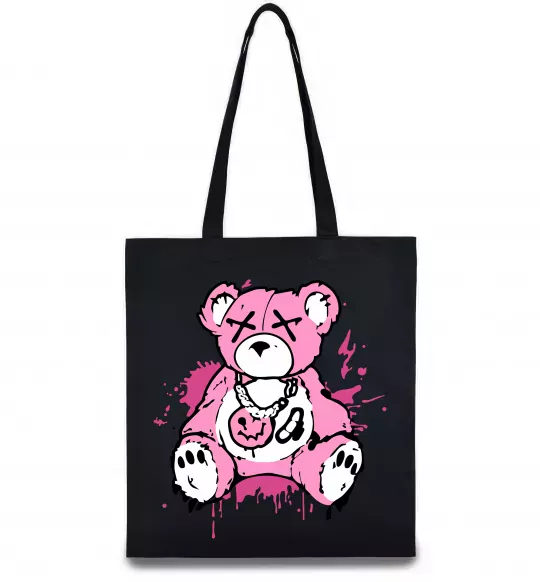 Еко-сумка Bear pink Чорний фото