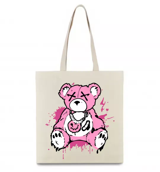 Еко-сумка Bear pink Бежевий фото
