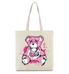 Еко-сумка Bear pink Бежевий фото
