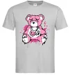 Мужская футболка Bear pink Серый фото